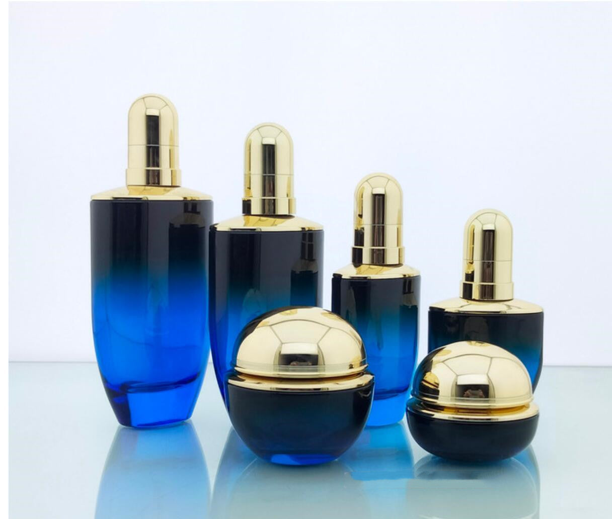 wholesale 20g 50g 30ml 50ml 100ml 120ml cosmetic glass bottle sets glass jar for skincare face cream lotion bottle