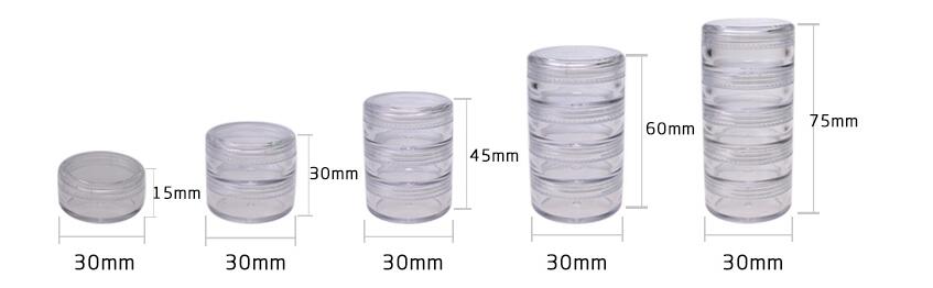factory manufacture high quality empty plastic PS multi-layer cosmetic cream jar cosmetic package