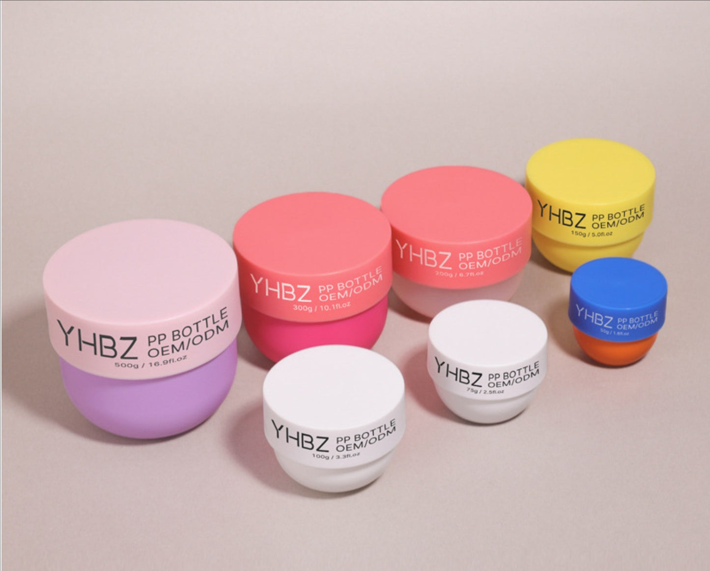 new style matte colourful cosmetic PP cream jar 100g 200g 300g 500g with lid