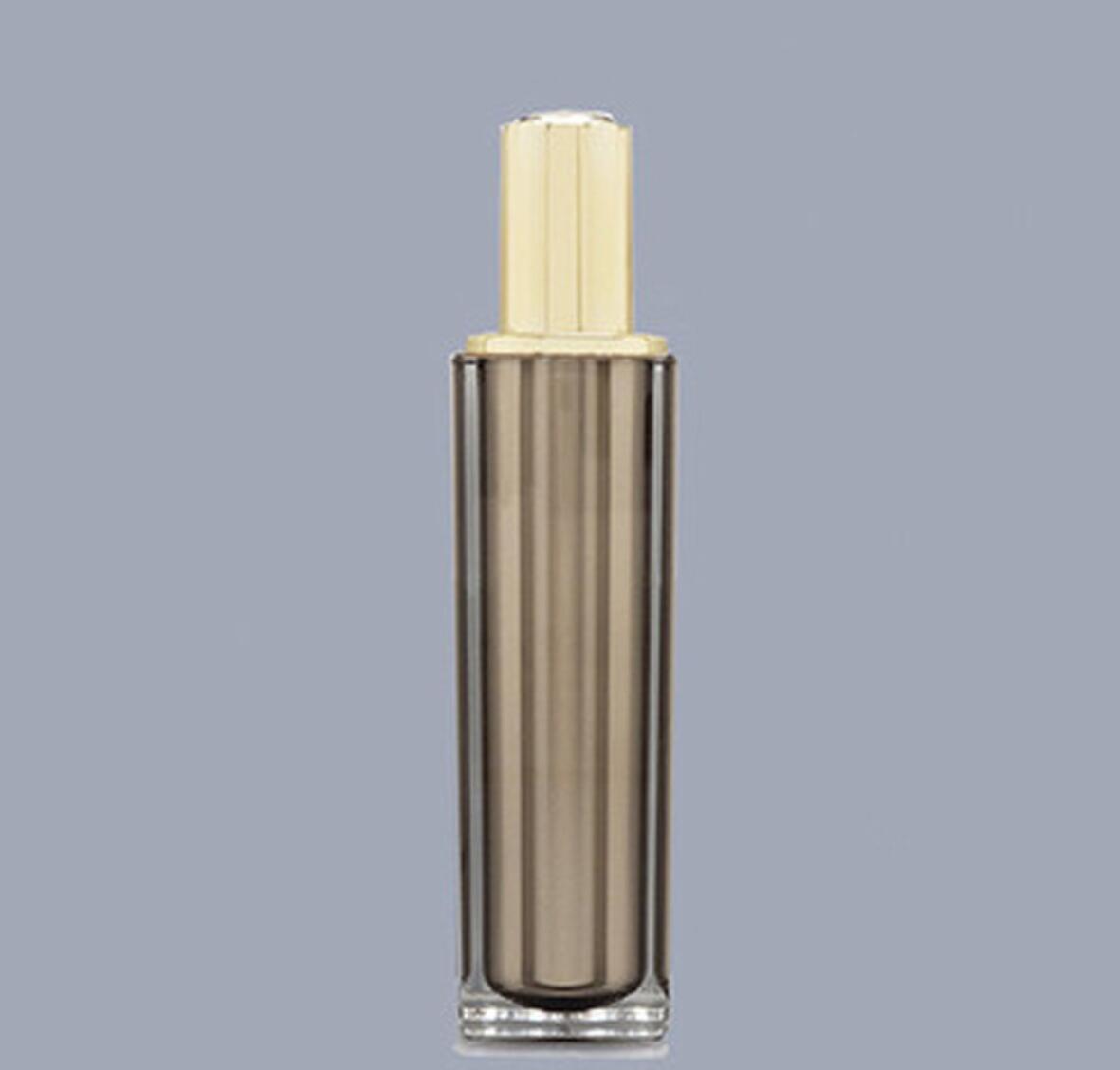 Luxury Custom Gold Square Acrylic Cream Jars Cosmetic Gold Square Bottles And Jars Set For Cosmetic Packing