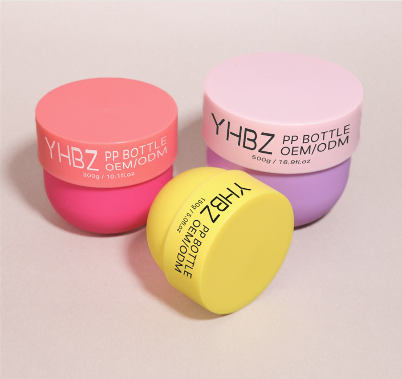 new style matte colourful cosmetic PP cream jar 100g 200g 300g 500g with lid