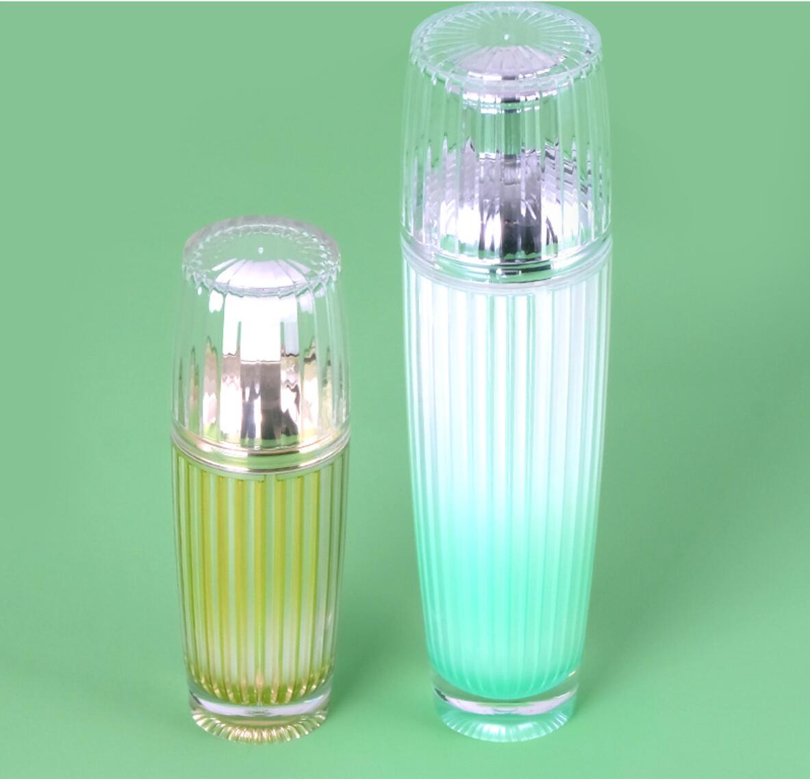 Unique Design Acrylic Luxury 30/50/80/100/120ml Lotion Pump Bottles 30/50g Cream jar For Cosmetic Set Plastic Packaging