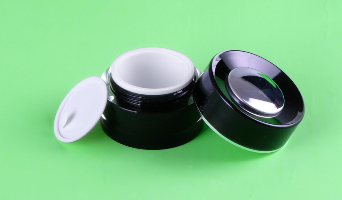 Customized Luxury Double wall Acrylic Classical Cosmetic Square Lotion Packaging and cream Jar for skincare