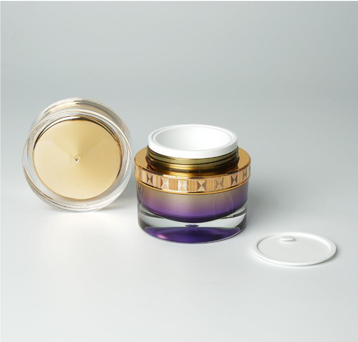 Luxury Round Classical Double Wall Cylindrical Acrylic Cosmetic bottles coloufule cream jar wholesale