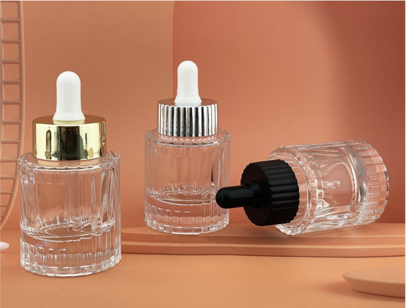 luxury thick bottom round glass dropper bottles pineapple shape essential oil bottles wholesale 