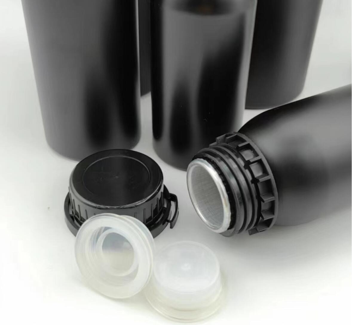 2024 high quality black aluminum essential oil bottle 50ml 100ml 200ml 250ml 300ml 500ml 1000ml wholesale