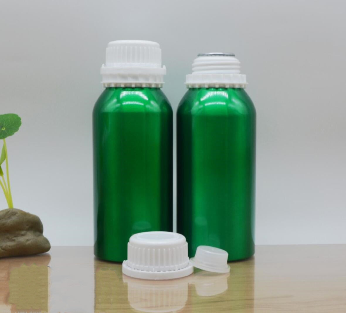 Red aluminum oil bottle 500ml green essential oil bottle aluminum package wholesale