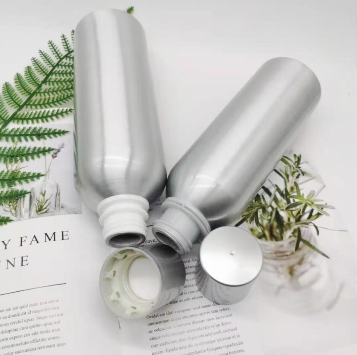 Customized empty 500ml 700ml 1000ml silver aluminum beverge bottle wholesale aluminum package