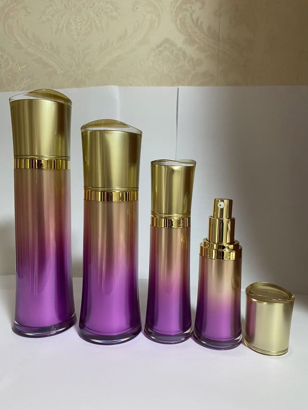2015 high quality empty plastic skin care package luxury cosmetic bottles cream jar wholesale