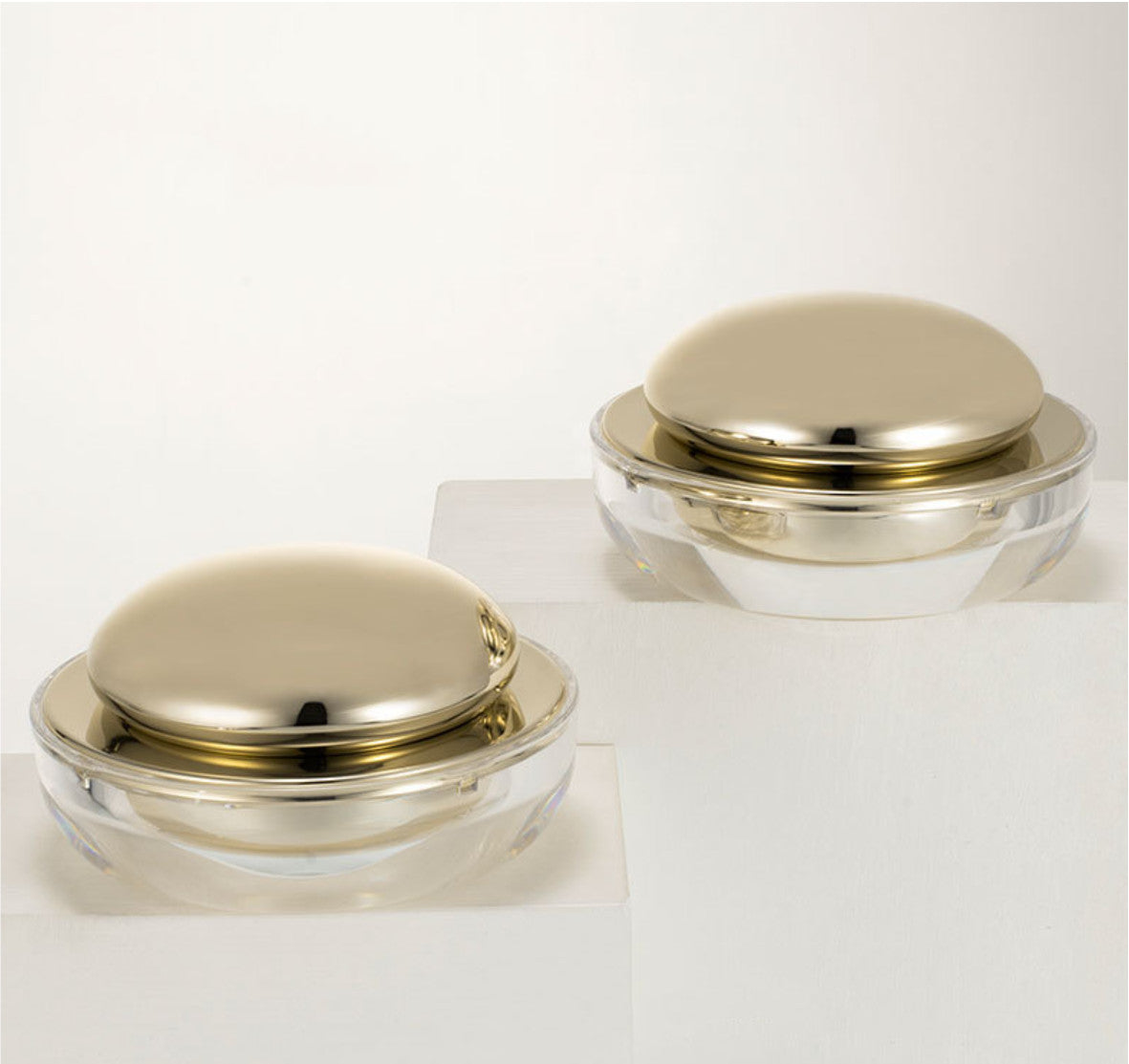 2024 new style luxury gold acrylic cream jar cosmetic jar wholesale