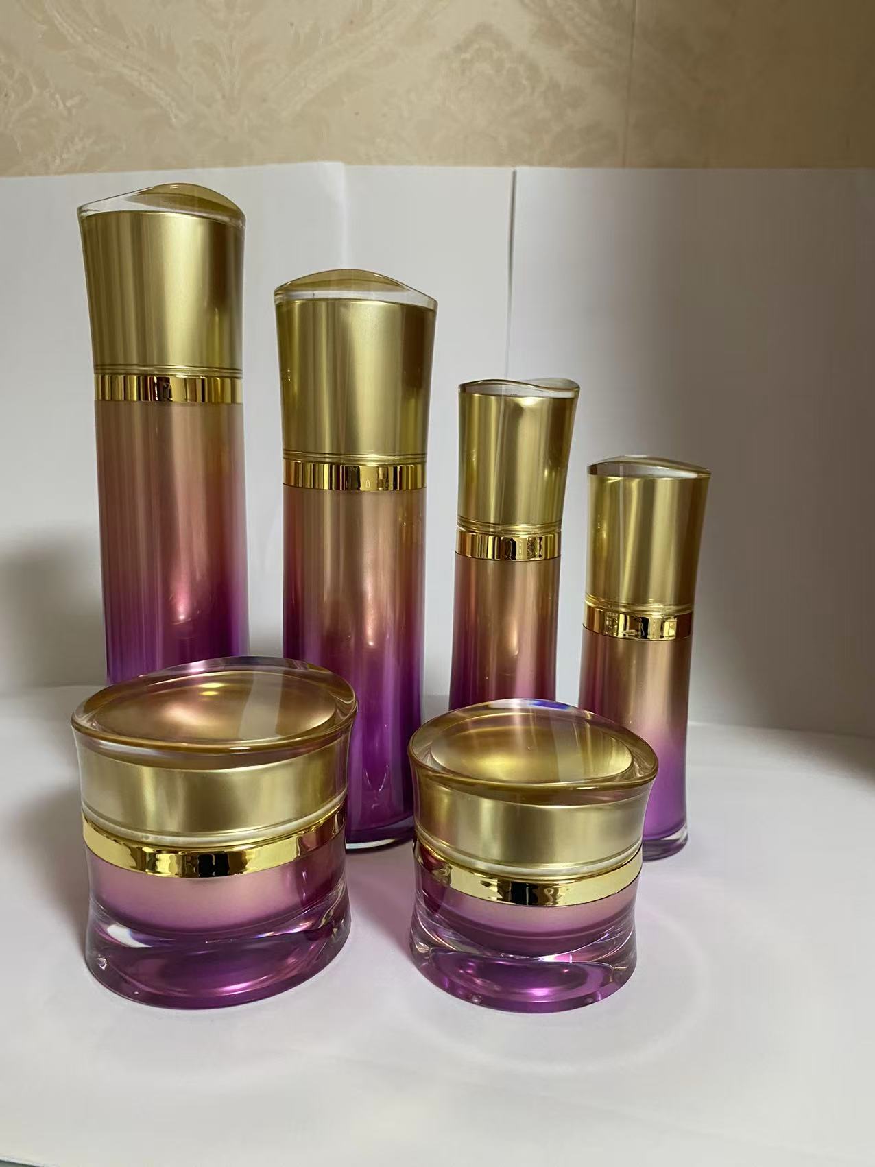 2015 high quality empty plastic skin care package luxury cosmetic bottles cream jar wholesale