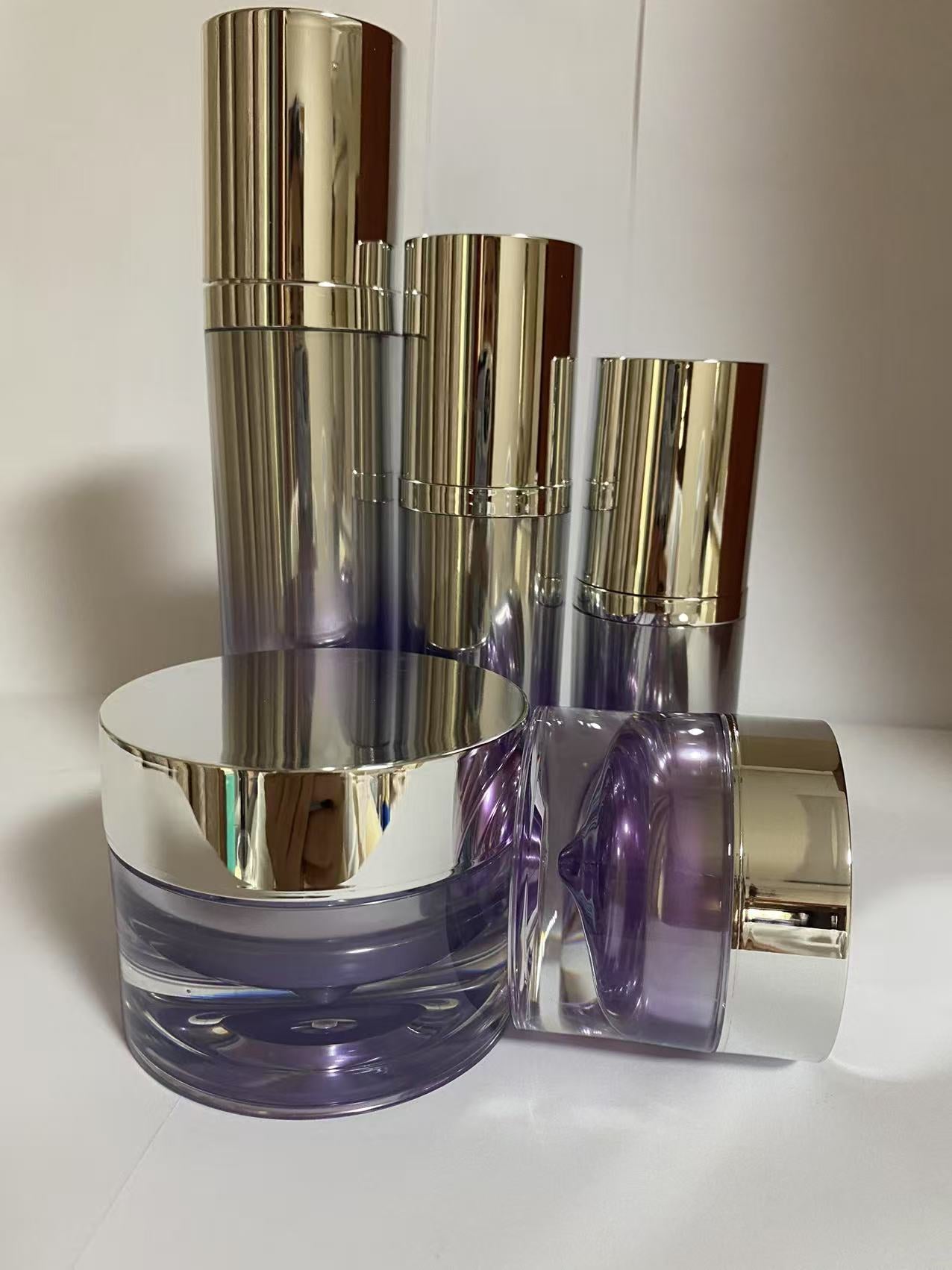 high quality round plastic acrylic cosmetic bottles cream jar cosmetic skin care package wholesale