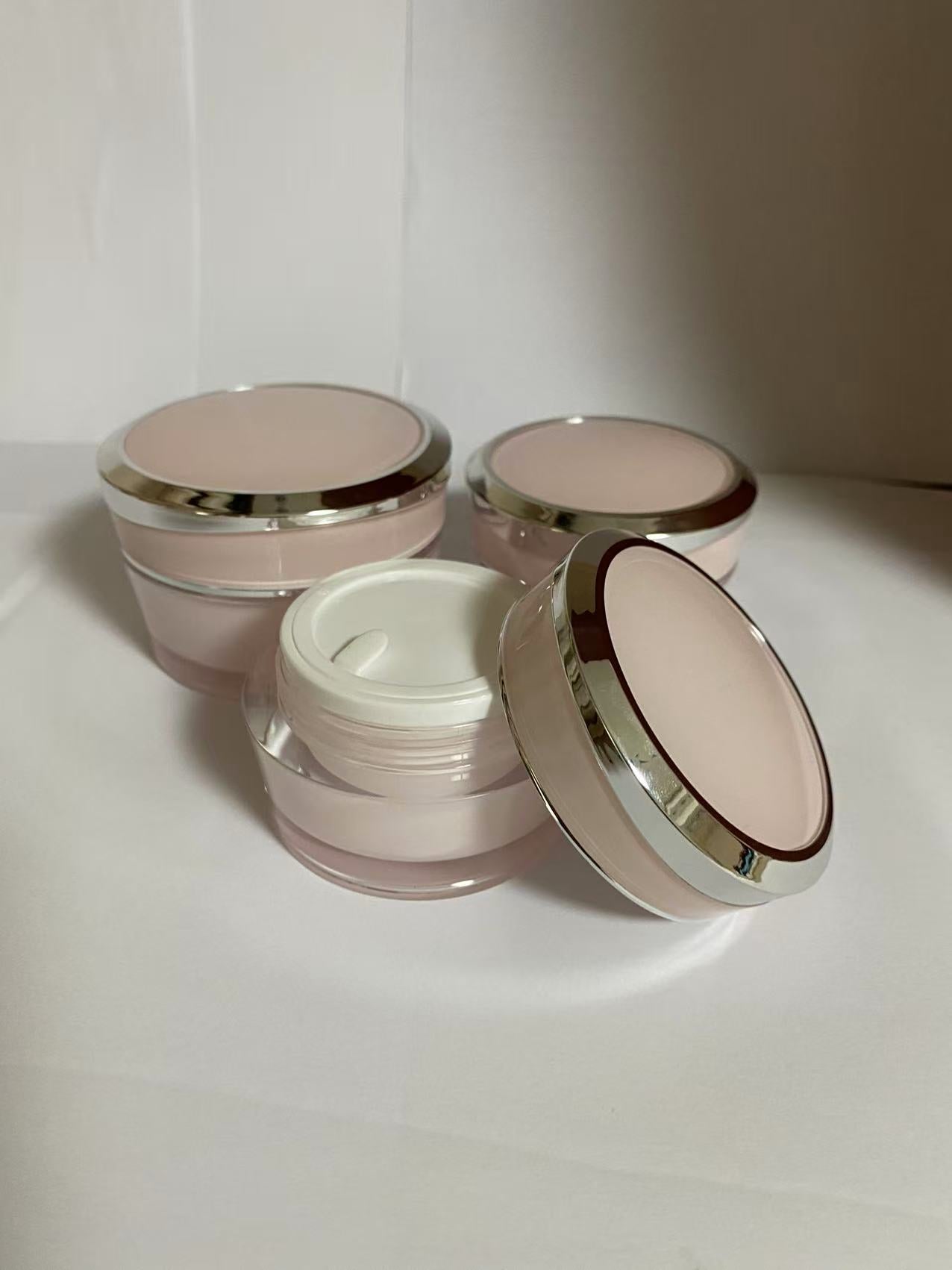 high end empty luxury plastic airless bottle cream jar skin care package wholesale
