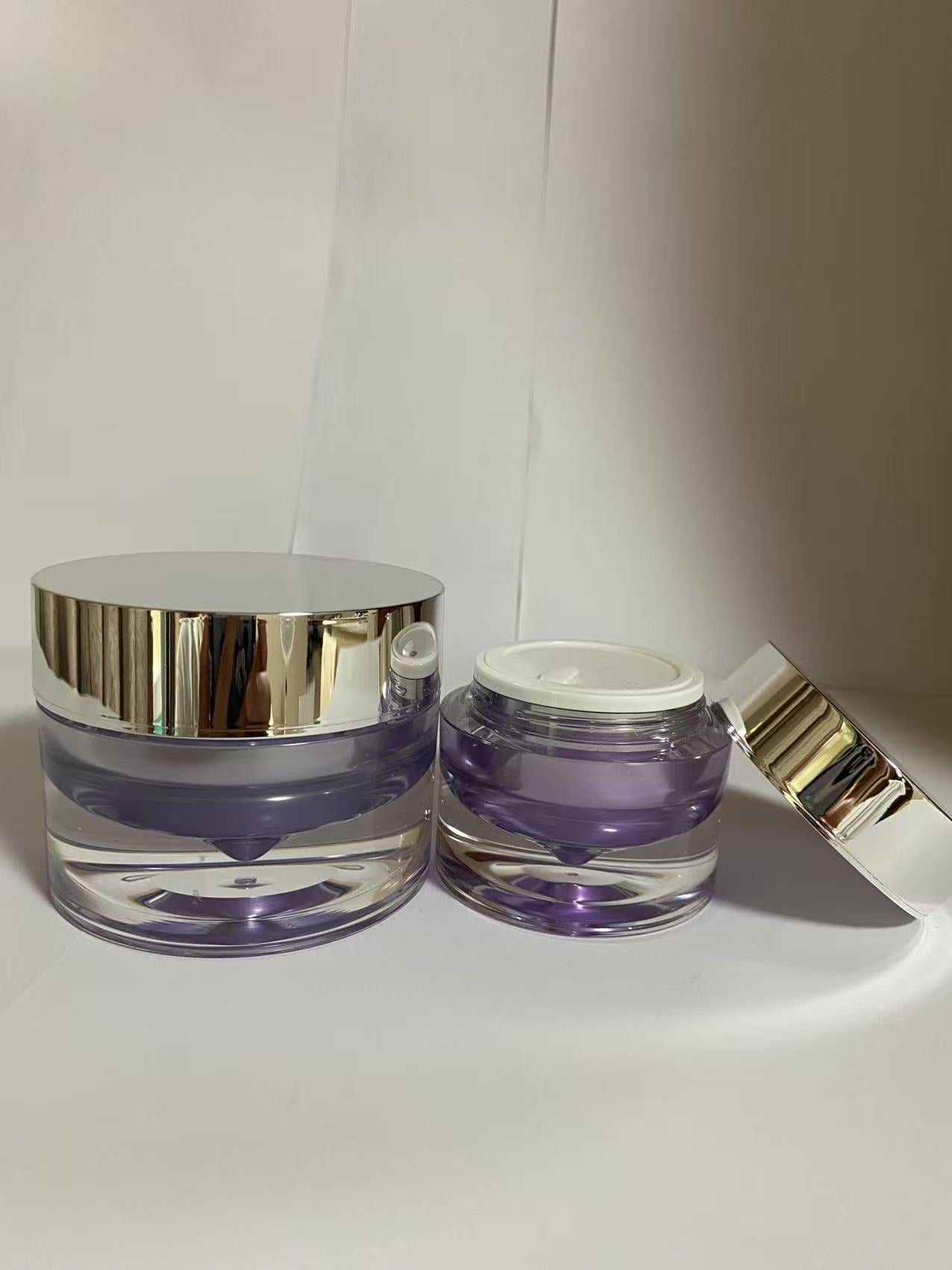 high quality round plastic acrylic cosmetic bottles cream jar cosmetic skin care package wholesale