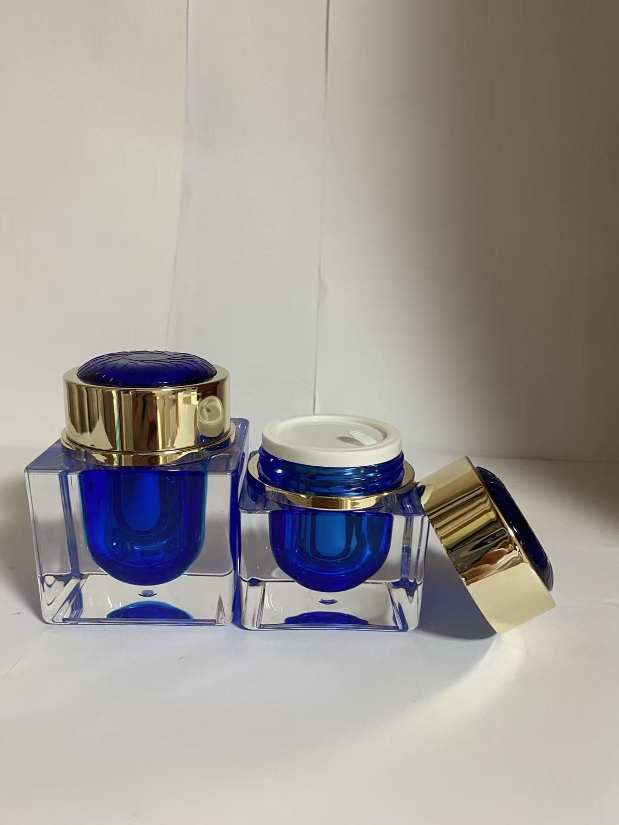 high end square luxury cosmetic plastic skin care package cosmetic bottles cream jar wholesale