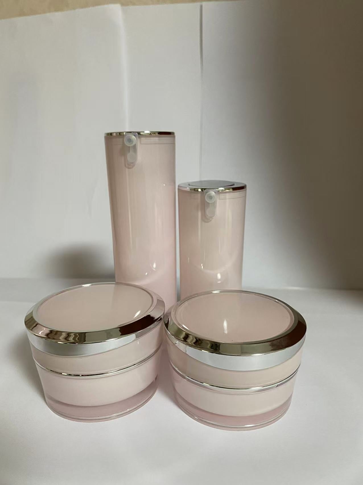 high end empty luxury plastic airless bottle cream jar skin care package wholesale