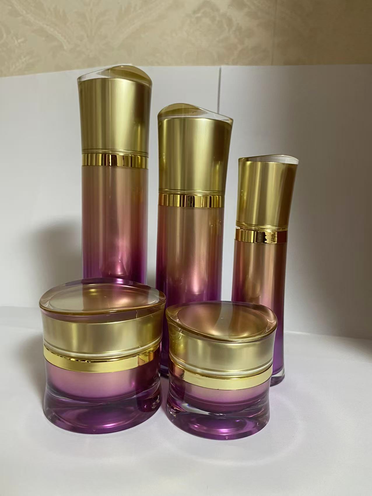 2015 high quality empty plastic skin care package luxury cosmetic bottles cream jar wholesale