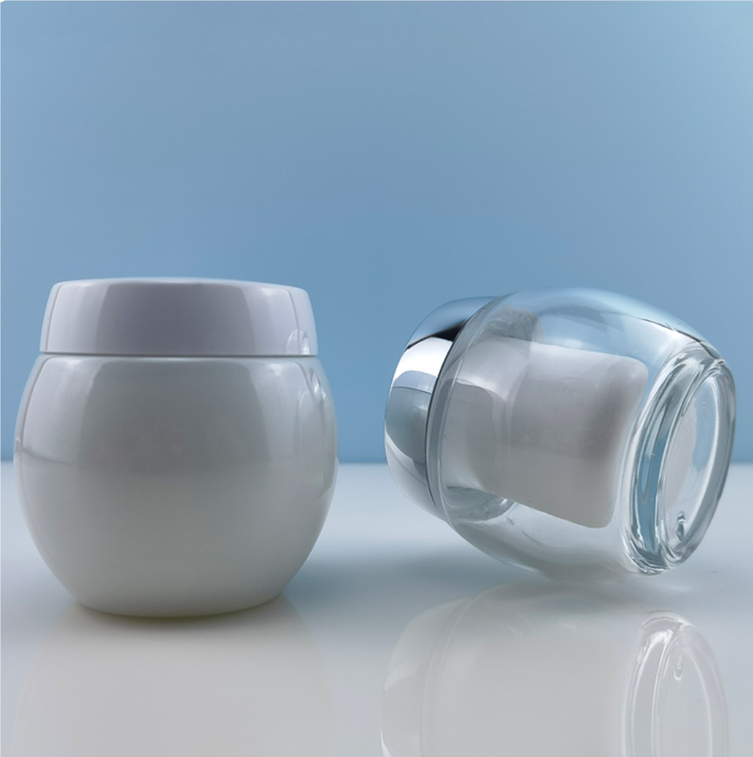 high quality empty cream jar round shape 30g 50g 120g black glass cream jar whoesale