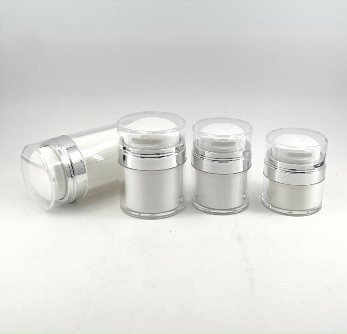 luxury white empty airless plastic acrylic cream jar skin care package 15g 30g 50g 100g