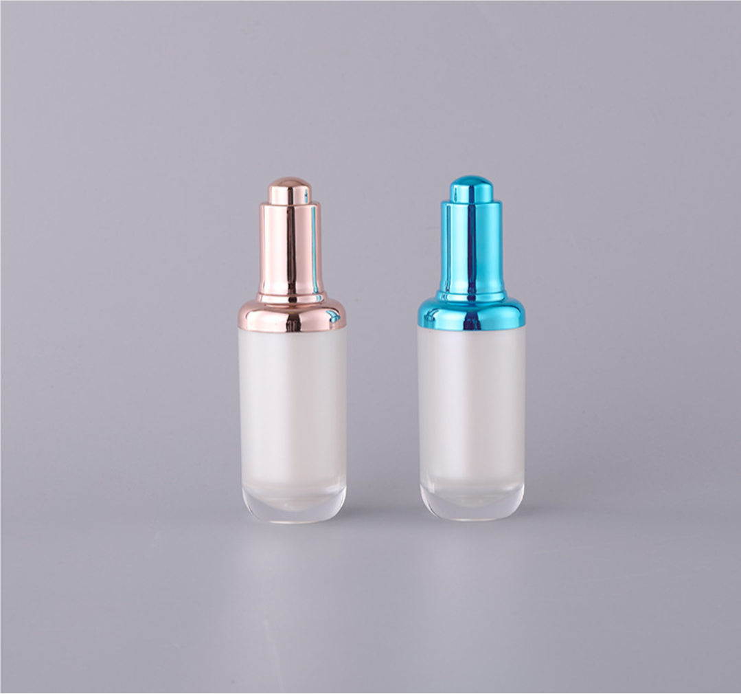 30ml 50ml luxury empty gold plastic acrylic dropper bottle wholesale
