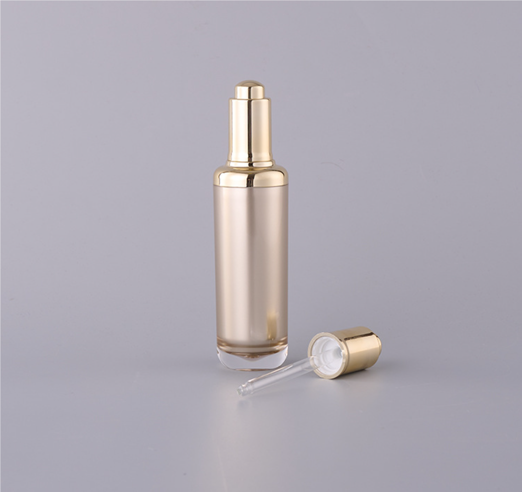 30ml 50ml luxury empty gold plastic acrylic dropper bottle wholesale