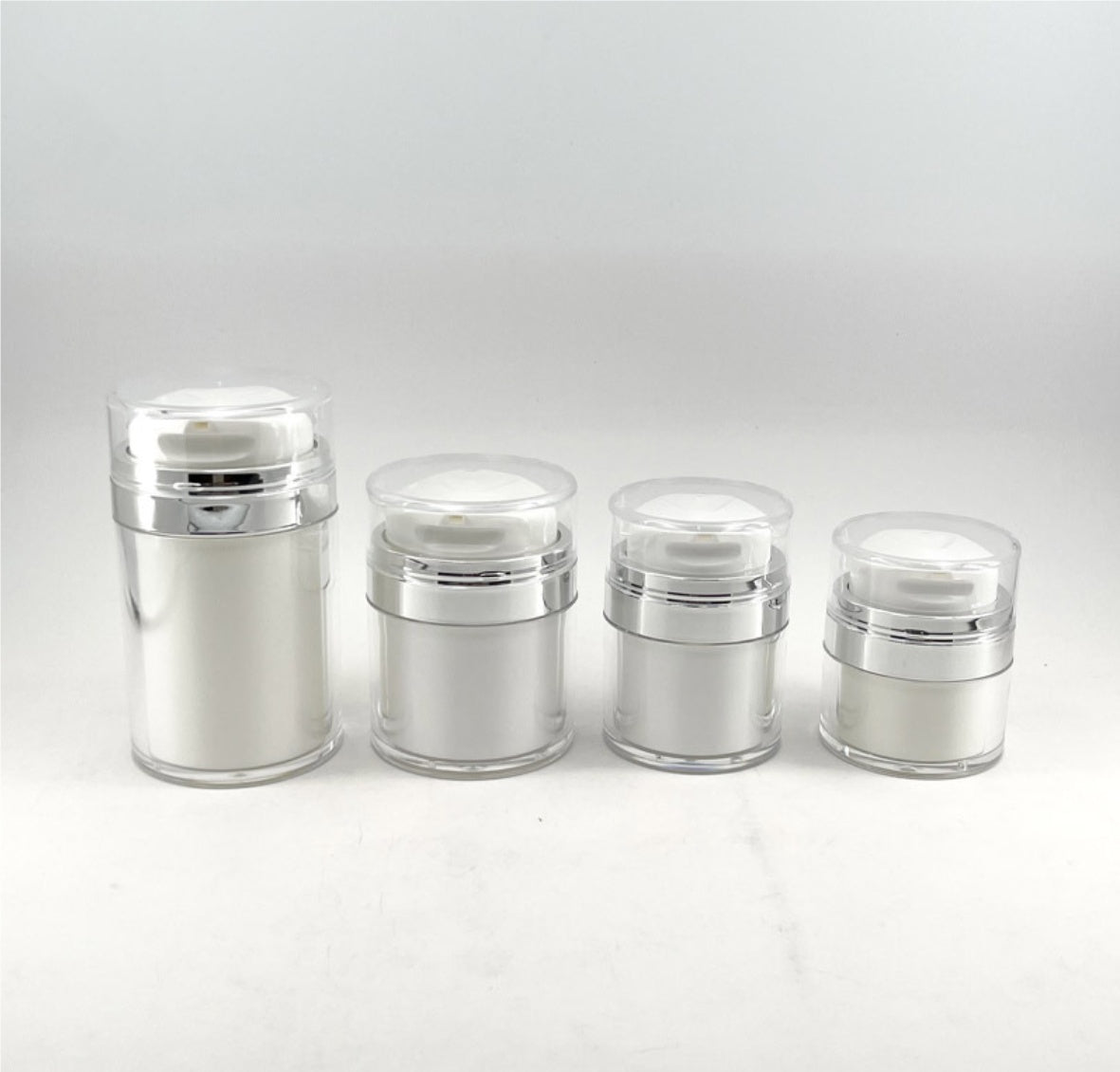luxury white empty airless plastic acrylic cream jar skin care package 15g 30g 50g 100g