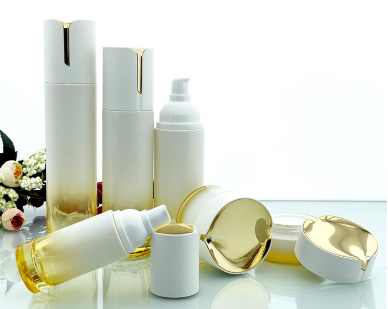 Wholesale custom Luxury  30g 50g 40ml 100ml 120ml  150ml cosmetics packaging face cream serum skin care cosmetic bottle sets