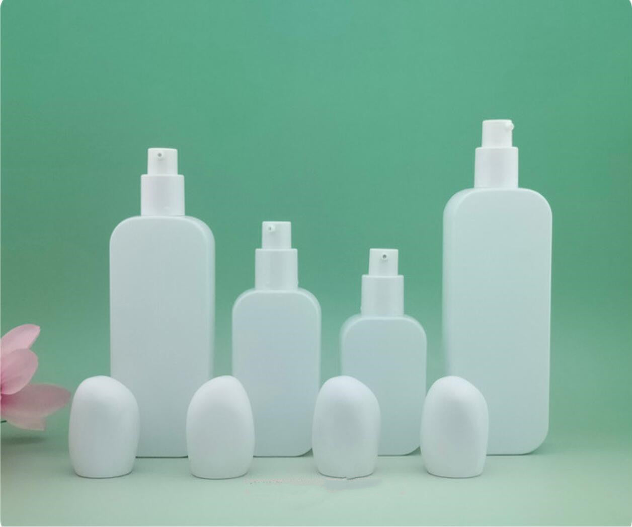2024 new style wholesale empty cosmetic package set cosmetic white square glass bottle jar