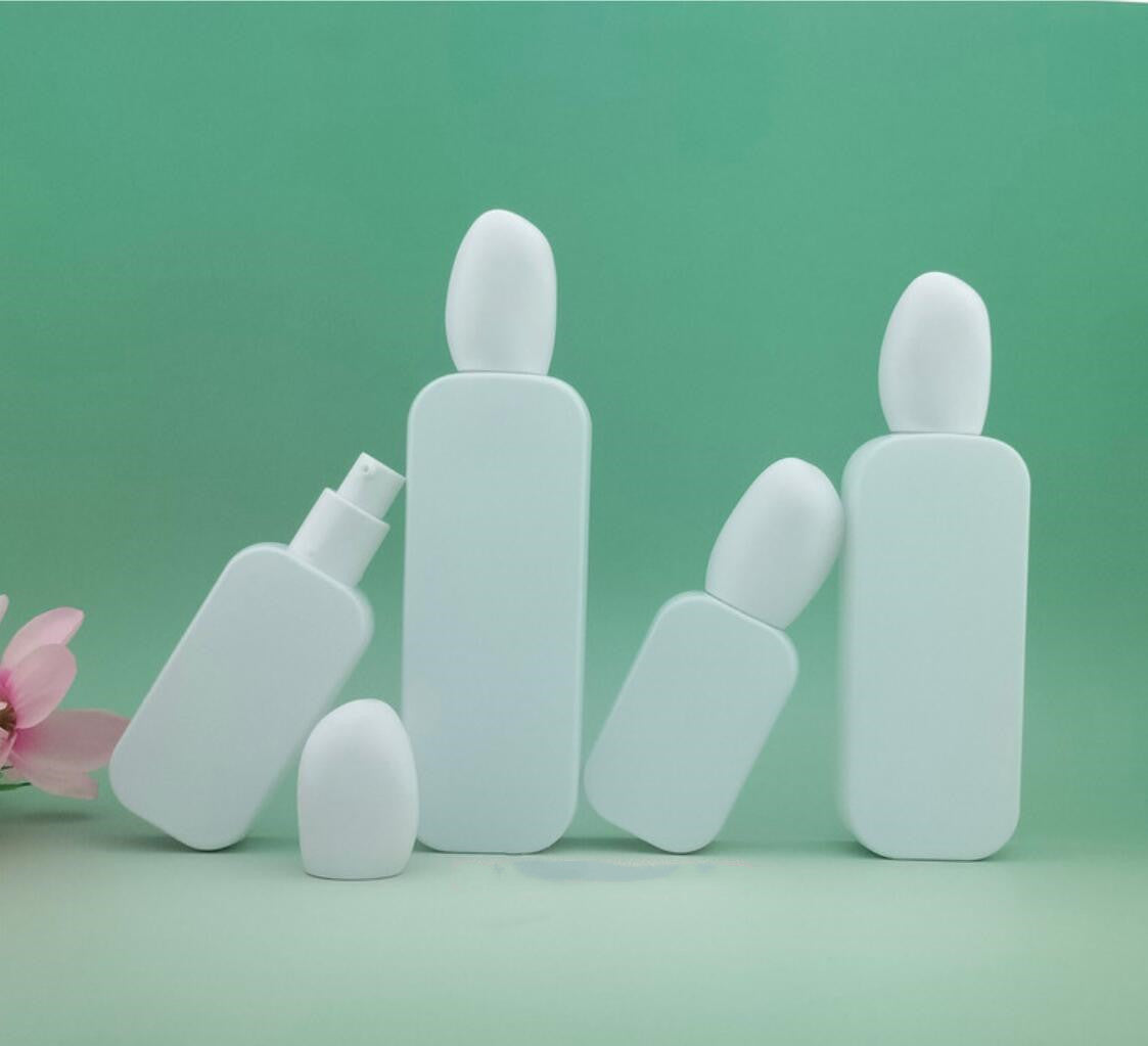 2024 new style wholesale empty cosmetic package set cosmetic white square glass bottle jar
