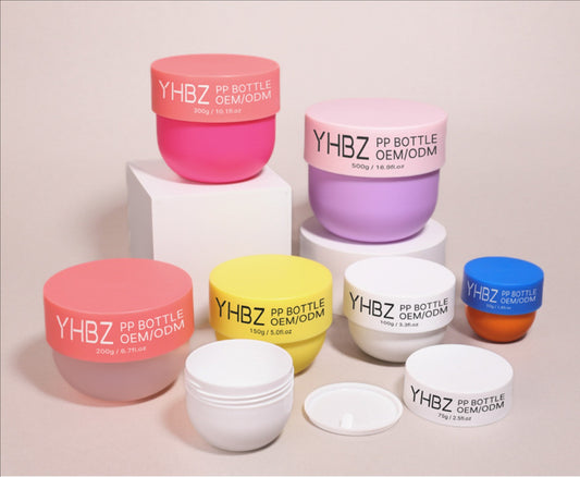 new style matte colourful  cosmetic PP cream jar 100g 200g 300g 500g with lid