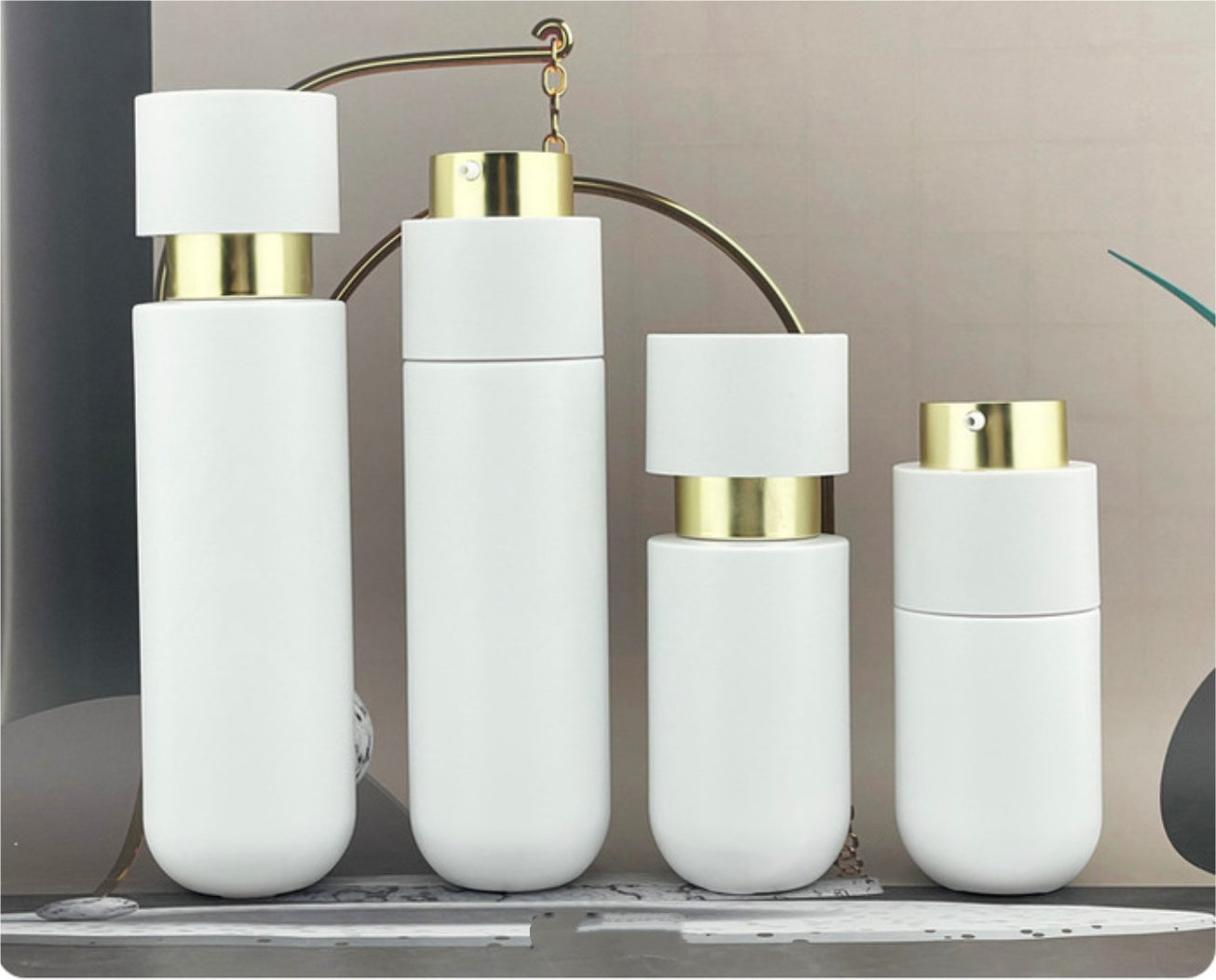 uxury empty round white glass cream jar with gold lid lotion pump bottles cosmetic glass package wholesale 30g 50g 100g 30ml 50ml 100ml 120ml&nbsp;