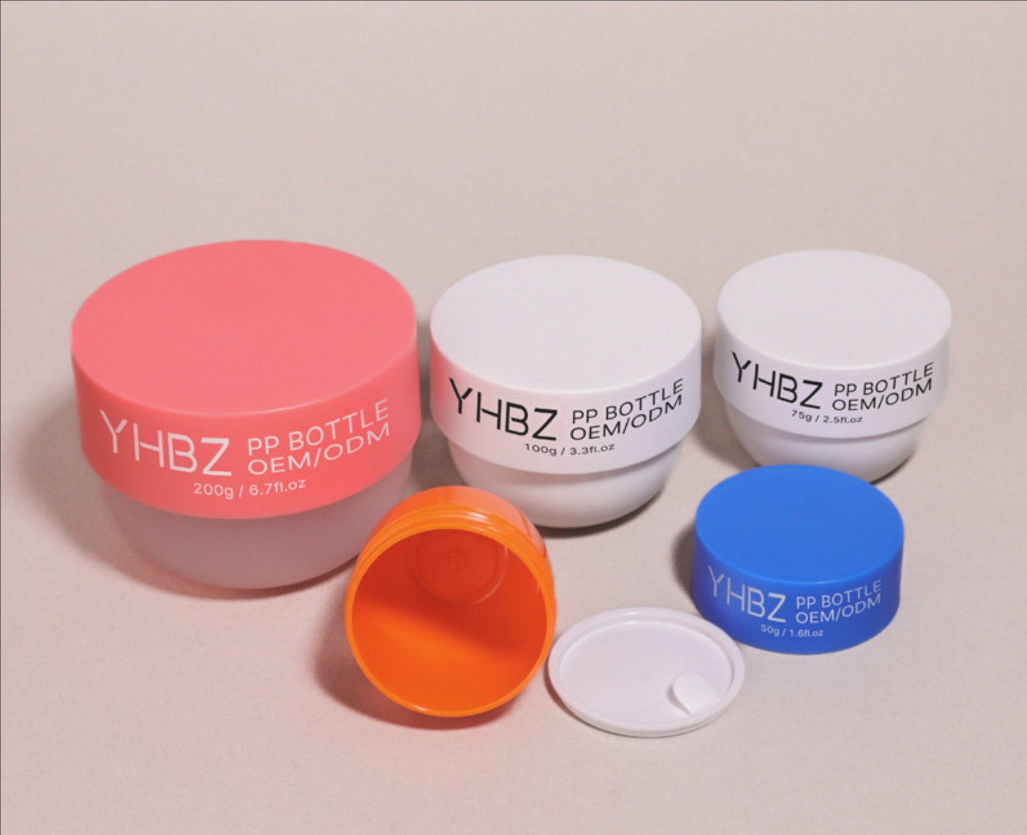 new style matte colourful  cosmetic PP cream jar 100g 200g 300g 500g with lid