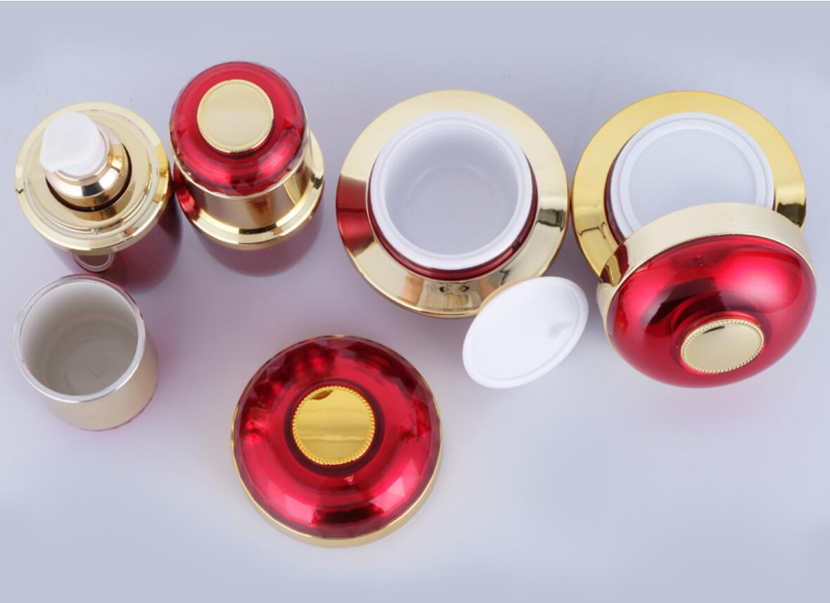 Cosmetic Container Set 20ml 30ml Plastic Acrylic Lotion Pump Bottles 30g Acrylic Cream Jars