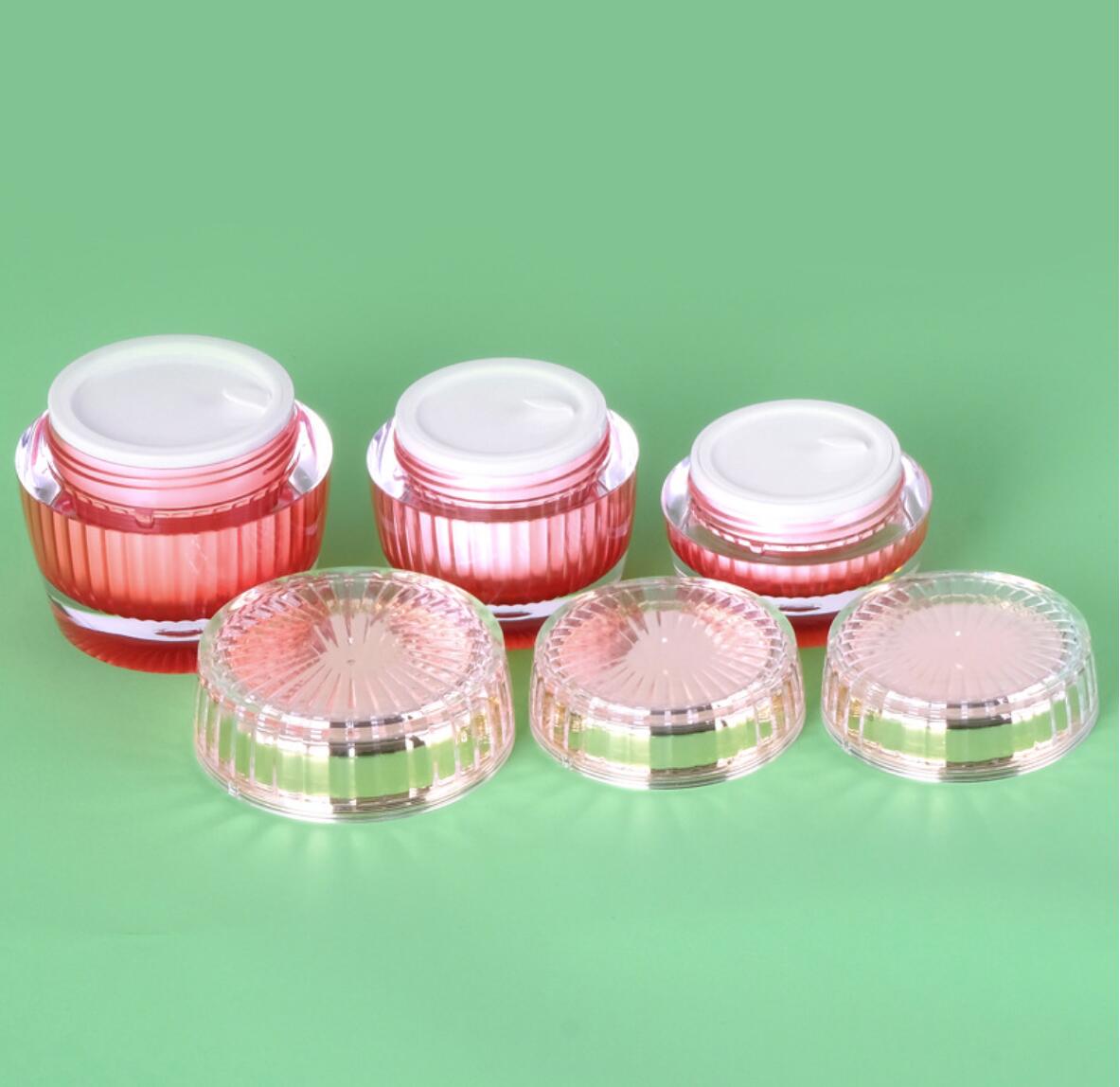 Unique Design Acrylic Luxury 30/50/80/100/120ml Lotion Pump Bottles 30/50g Cream jar For Cosmetic Set Plastic Packaging