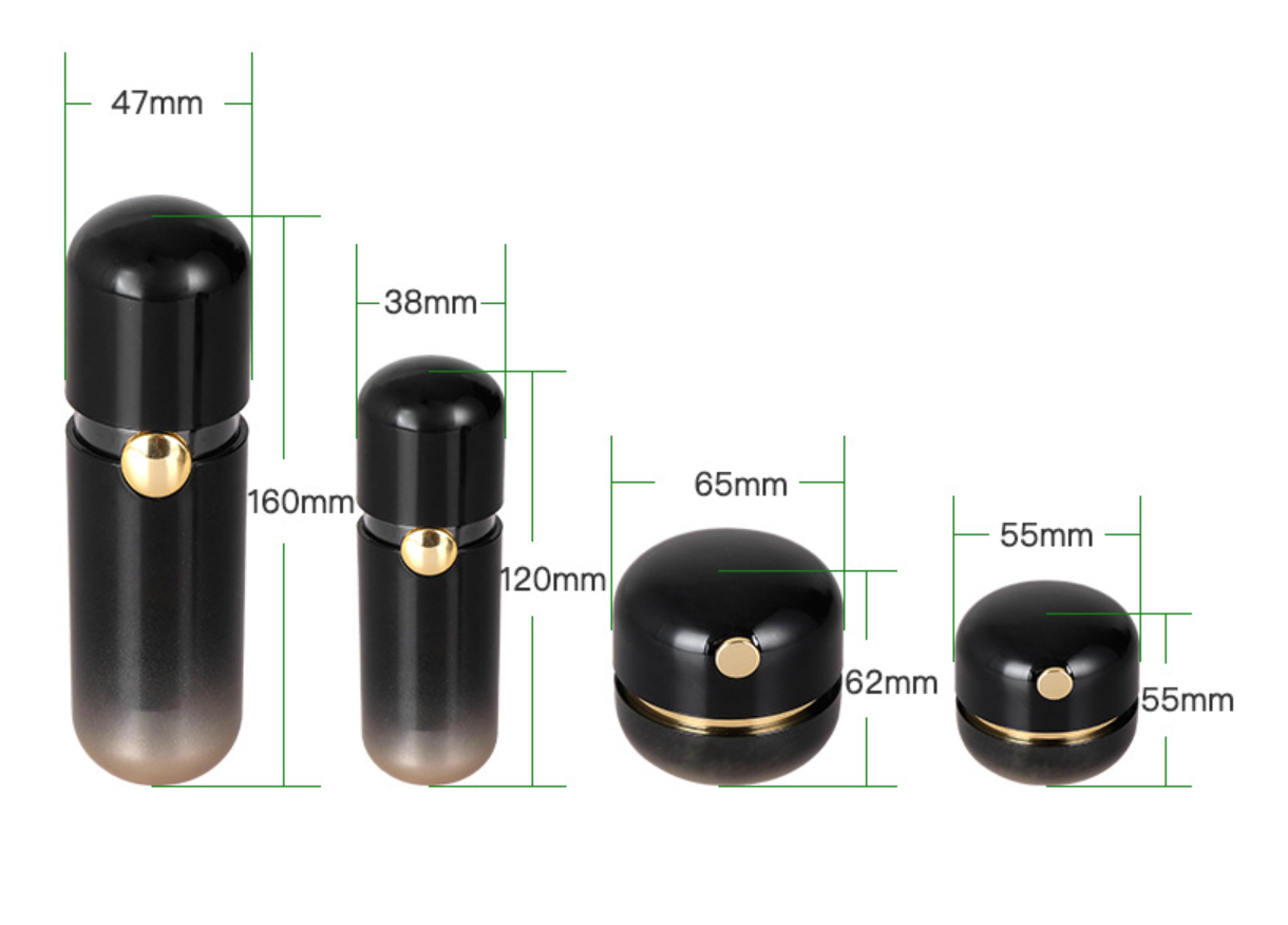 Low Price Empty Luxury High End Cosmetic Bottles black round cosmetic acrylic bottles set