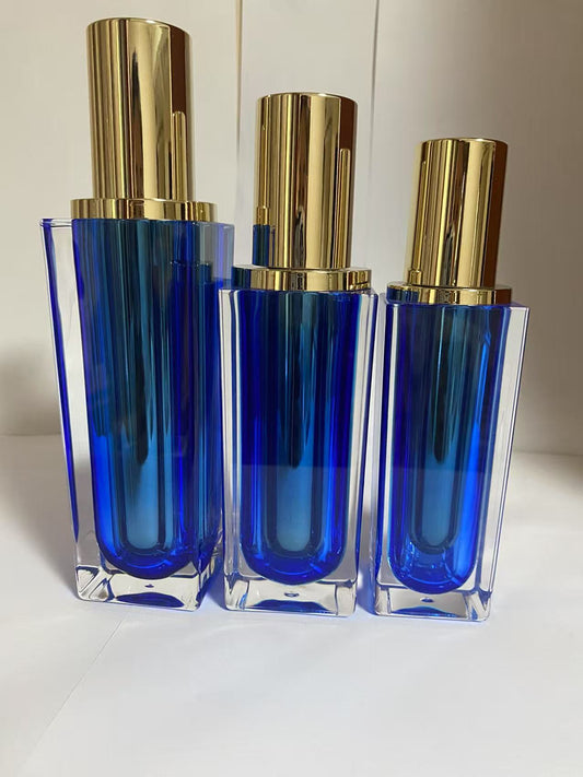 high end square luxury cosmetic plastic skin care package cosmetic bottles cream jar wholesale