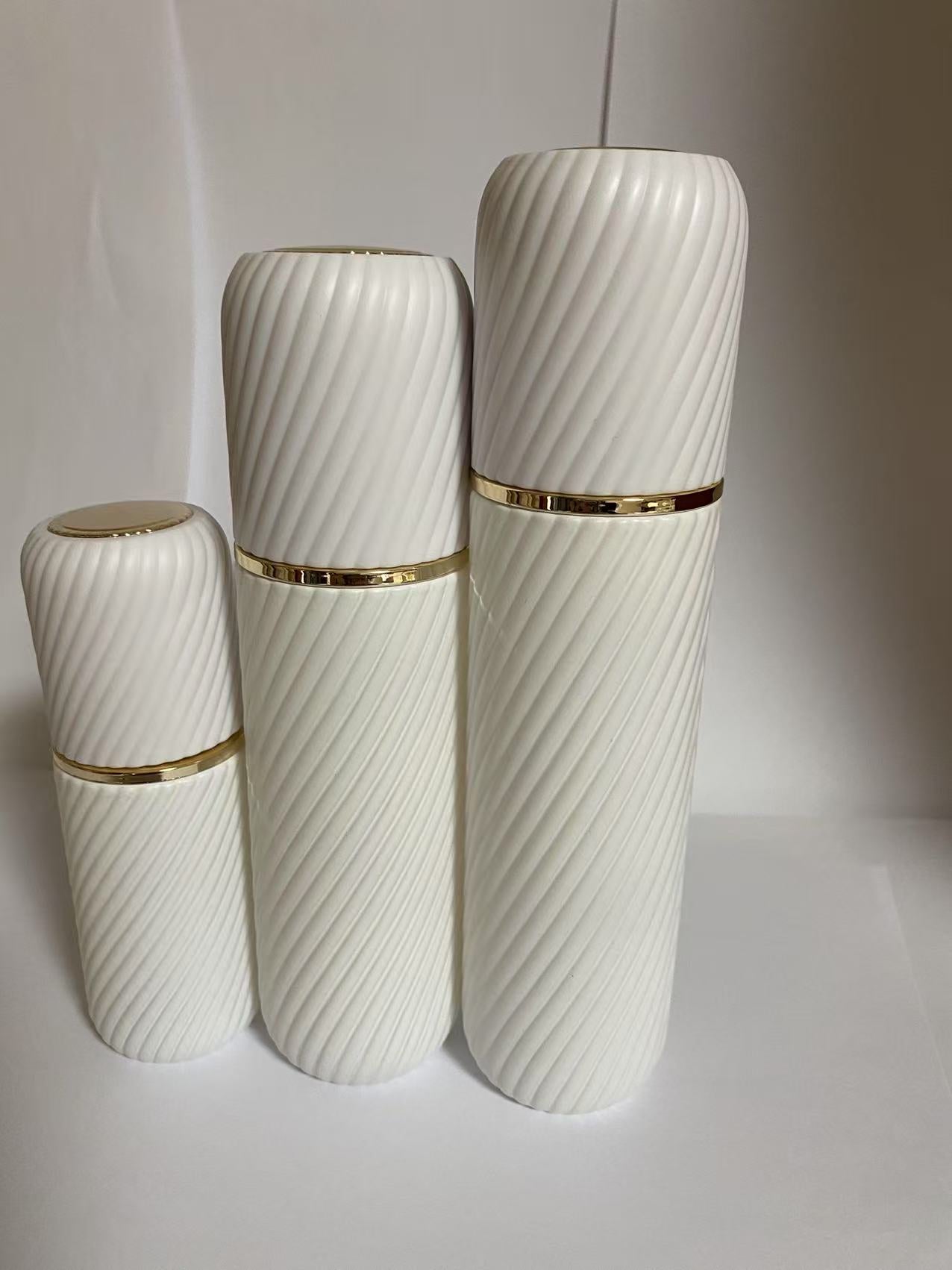 2025 new style high quality empty white printing cosmetic bottles glass package  40ml 100ml 120ml 30g 50g  wholesale