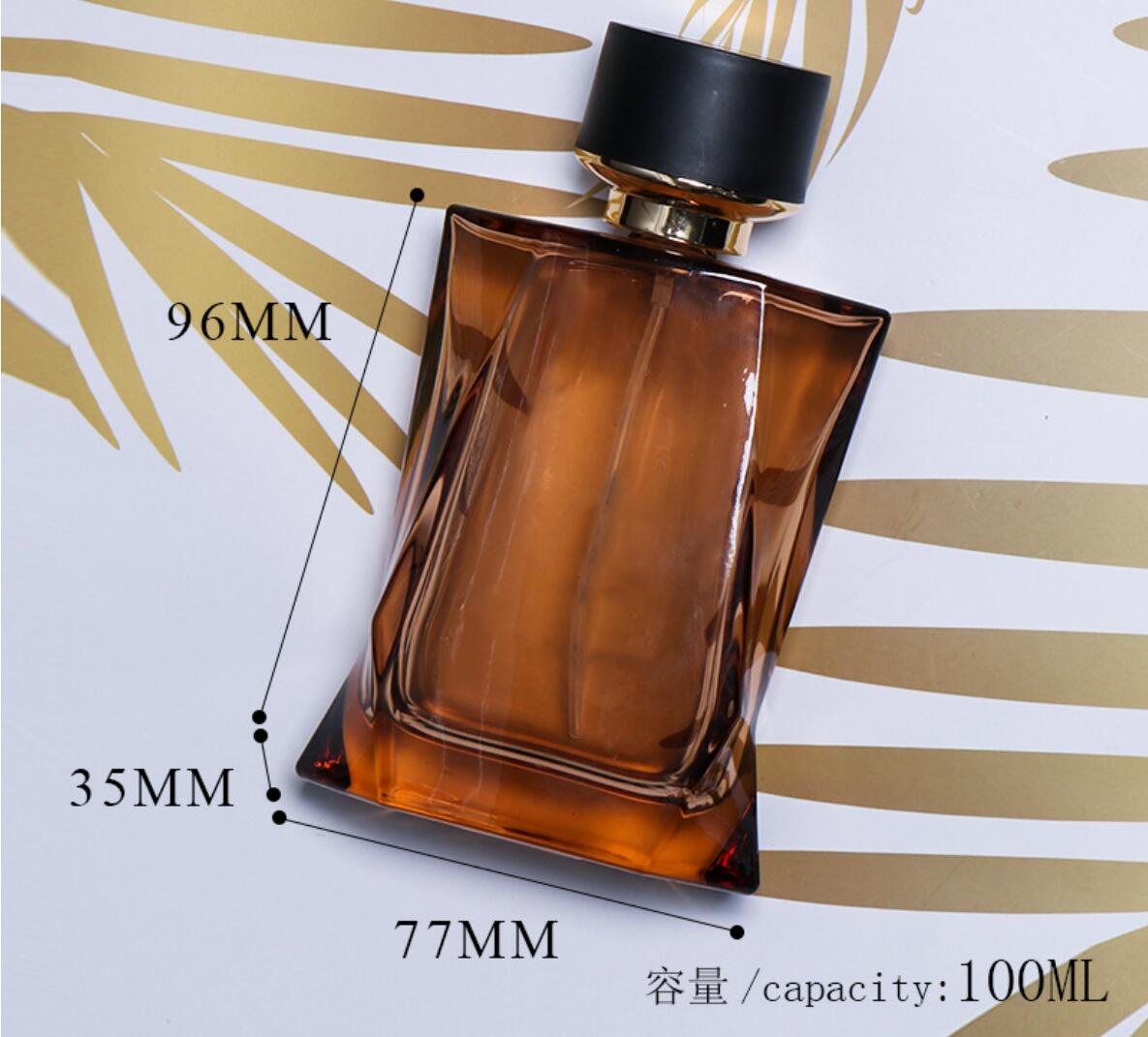 Wholesale Luxury Empty  100ml perfume  Bottle Clear Square Spray Glass Perfume Bottle