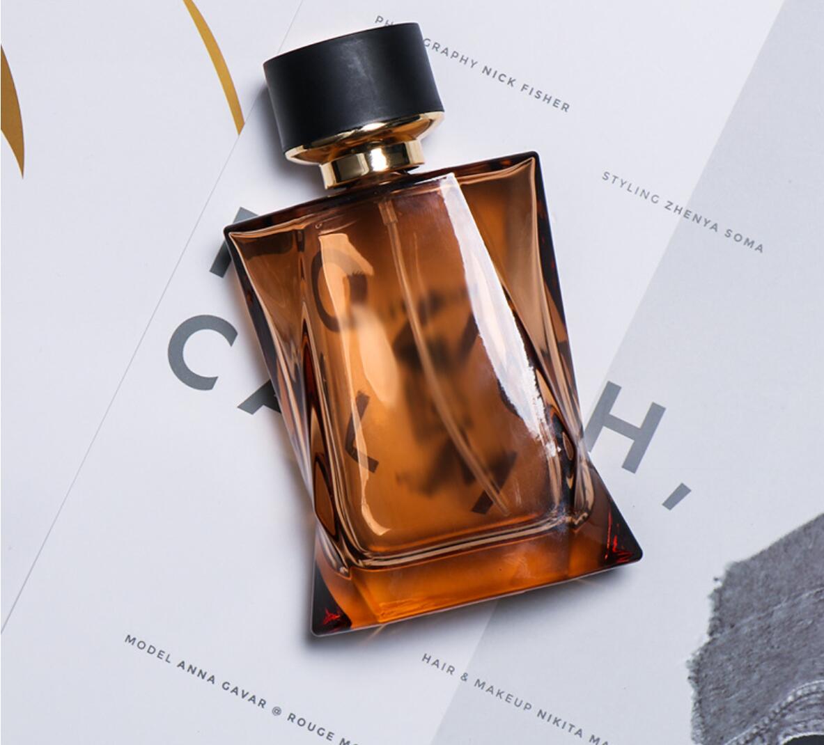 Wholesale Luxury Empty  100ml perfume  Bottle Clear Square Spray Glass Perfume Bottle