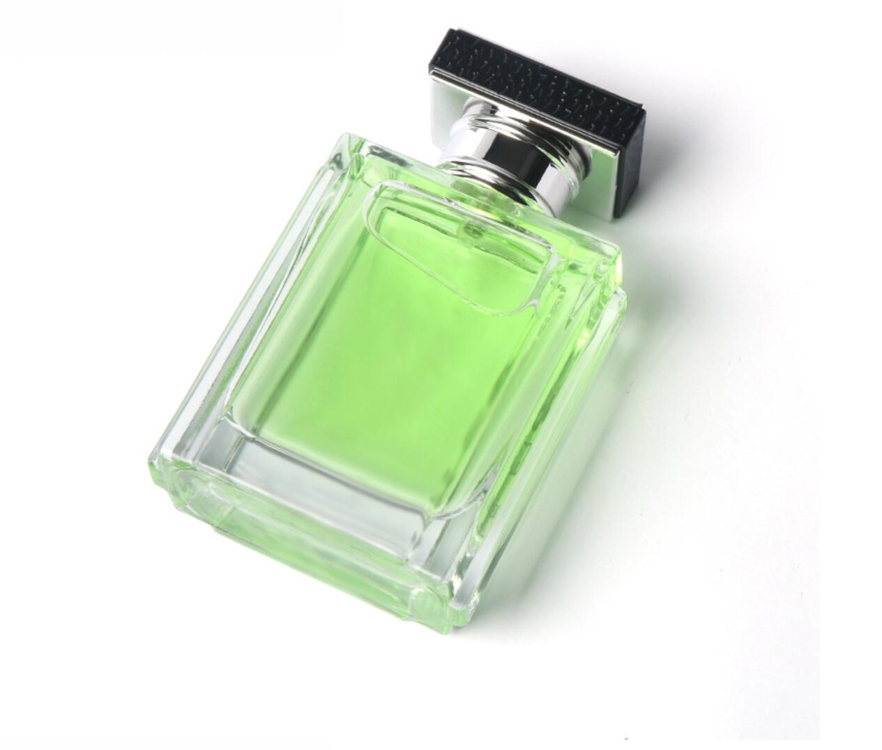 Unique empty spray bottle  50ml luxury custom new design square glass perfume bottle with mist spray cap