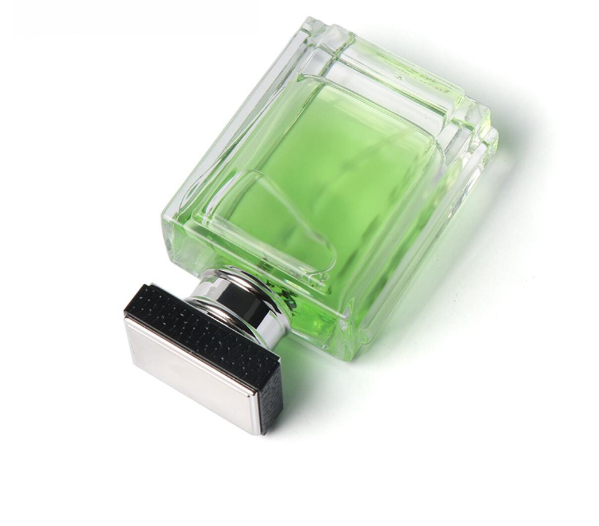 Unique empty spray bottle  50ml luxury custom new design square glass perfume bottle with mist spray cap