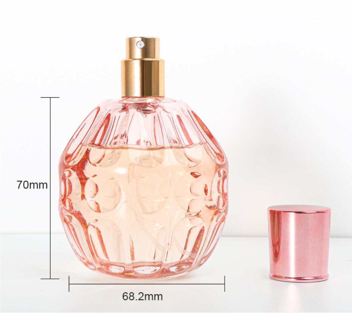 Custom Round Empty Clear Fragrance Glass Perfume Bottle 100ml Perfume Spray Glass Bottles with Cap