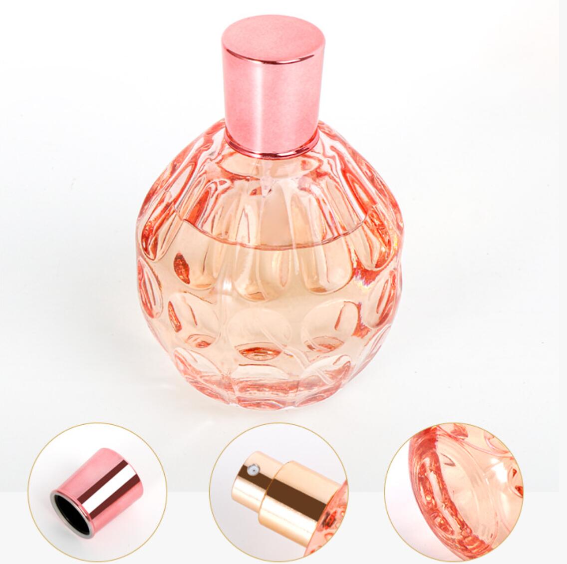 Custom Round Empty Clear Fragrance Glass Perfume Bottle 100ml Perfume Spray Glass Bottles with Cap