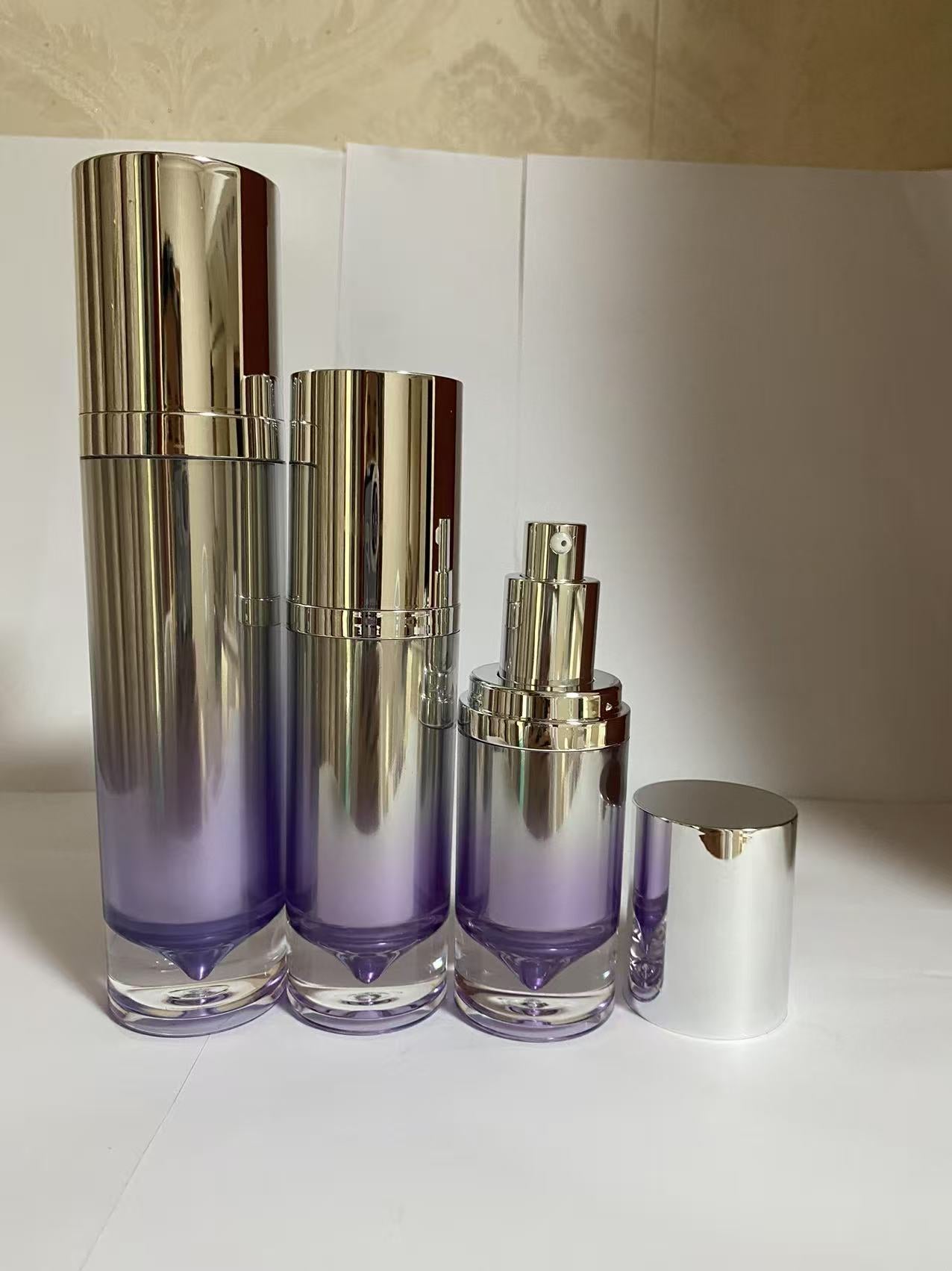 high quality round plastic acrylic cosmetic bottles cream jar cosmetic skin care package wholesale