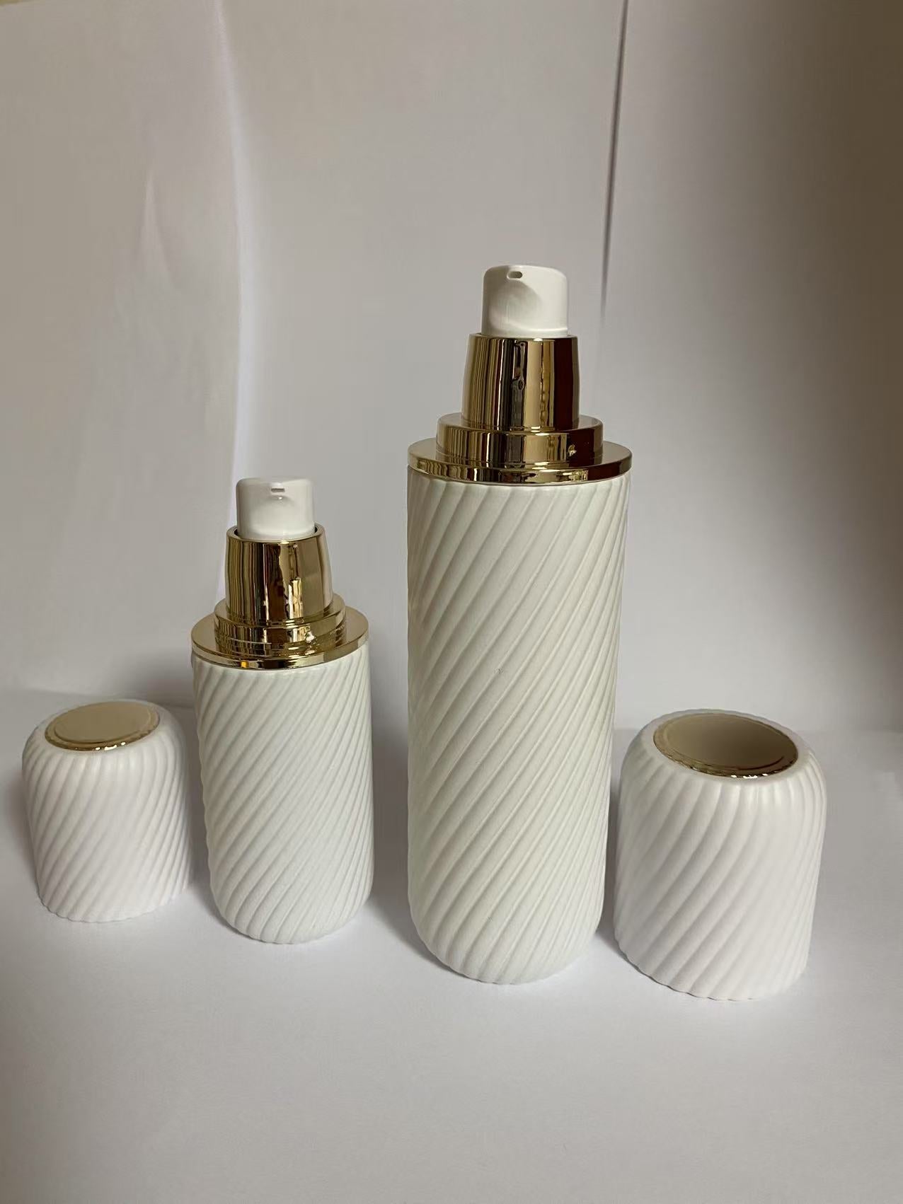 2025 new style high quality empty white printing cosmetic bottles glass package  40ml 100ml 120ml 30g 50g  wholesale
