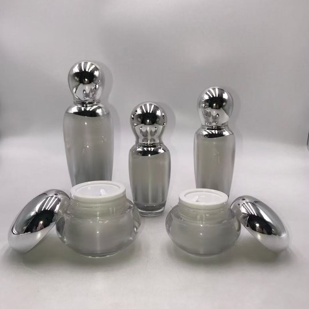 2025 high end empty round double wall plastic cosmetic acrylic bottles cream jar wholelsale