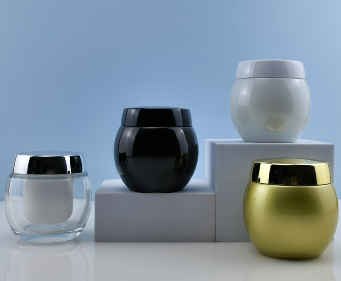 high quality empty cream jar round shape 30g 50g 120g black glass cream jar whoesale
