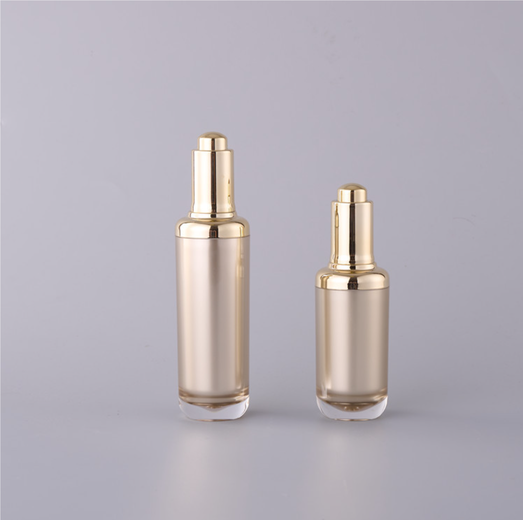 30ml 50ml luxury empty gold plastic acrylic dropper bottle wholesale