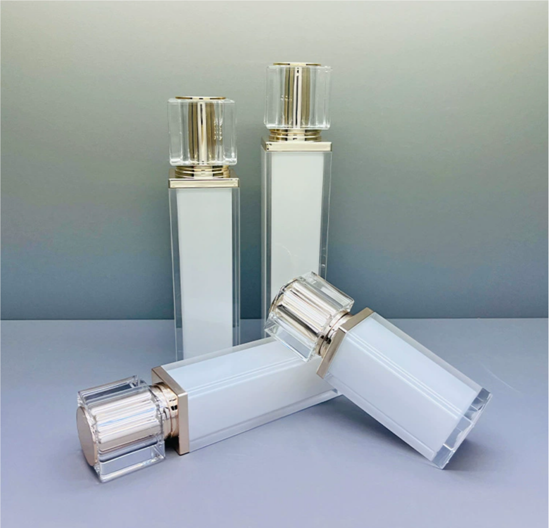 Acrylic empty cosmetic package double wall thick thick cosmetic lotion bottles cream jar skin care packag 30g 50g 30ml 50ml 100ml 120ml