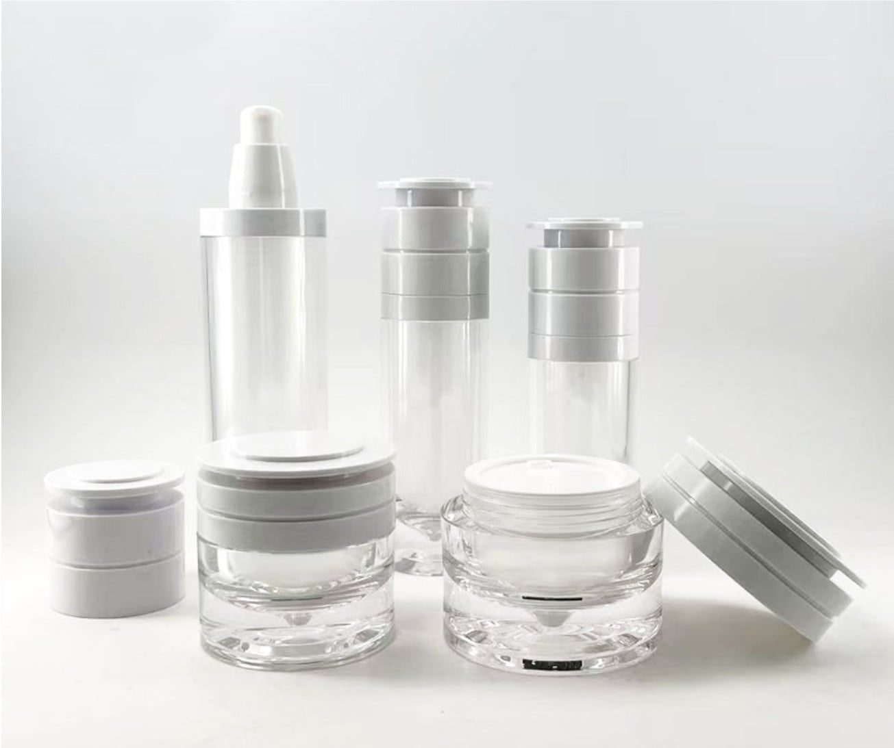 high quallity luxury empty plastic acrylic cosmetic bottles thick wall diamond skin care package wholesale